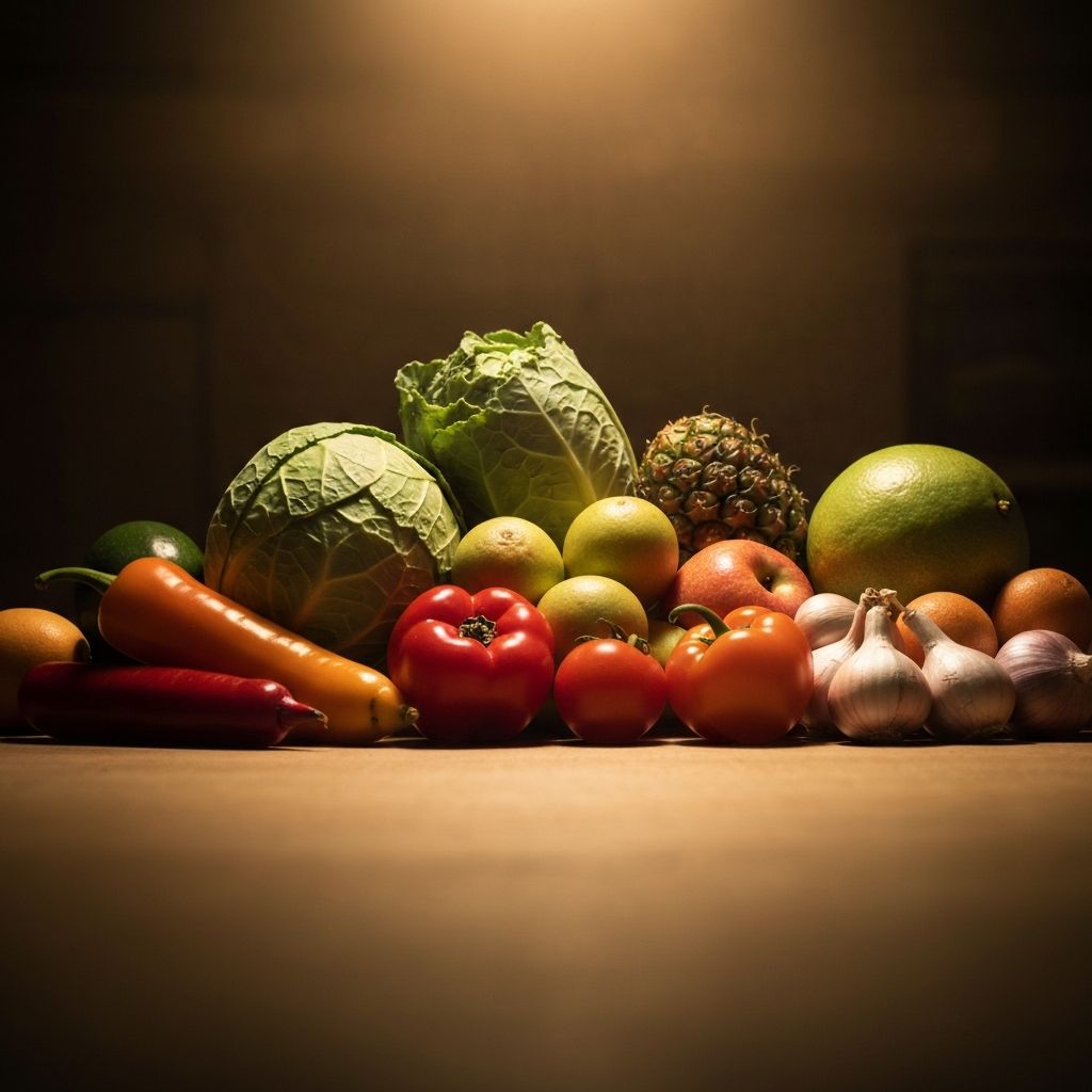 Fresh organic produce representing balanced nutrition principles
