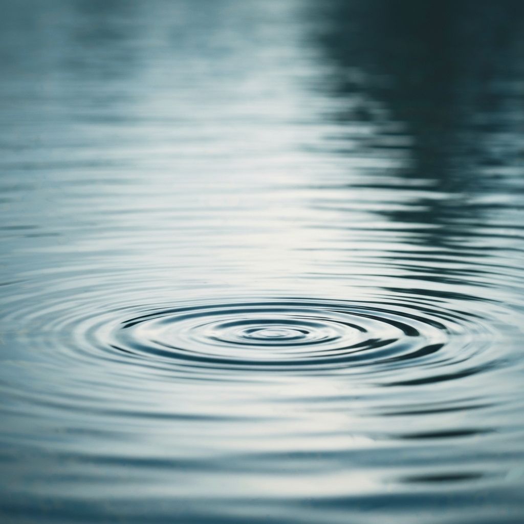 Calm water ripples in peaceful zen setting representing mindfulness practice